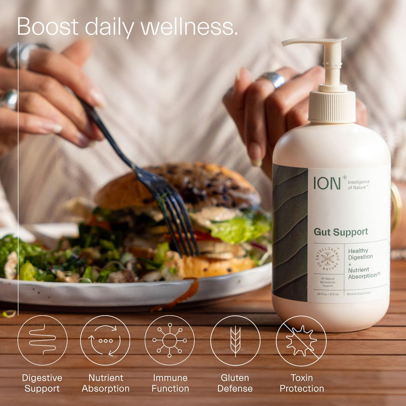 ION Gut Support Liquid – Digestive Health & Detox Drops with Humic Extract | 8 fl oz