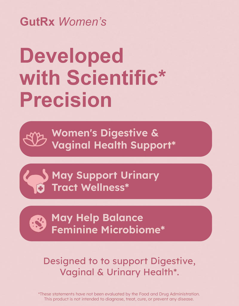 GutRx Women's Probiotic – 28B CFU with Cranberry & D-Mannose | Vegan