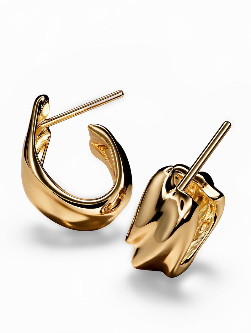 Milos Wave Hoops | Gold Vermeil