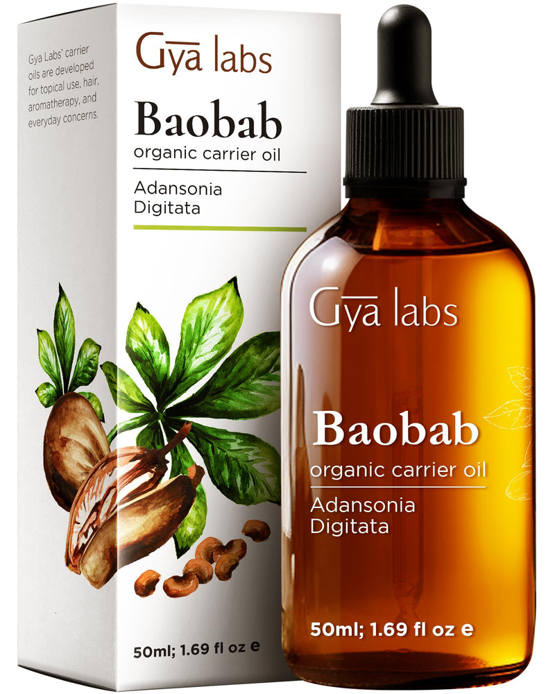 Gya Labs Baobab Carrier Oil – 1.7 Fl Oz for Hair, Skin, Face, Scalp & Body