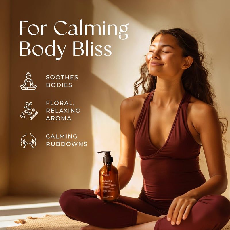 Gya Labs Calming Massage Oil - 6.76 Fl Oz - Non-Greasy Sore Muscle Relief & Relaxation