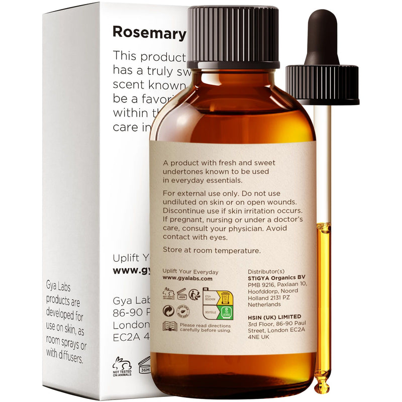 Gya Labs Rosemary Essential Oil – 4oz for Hair, Diffuser & DIY Scents