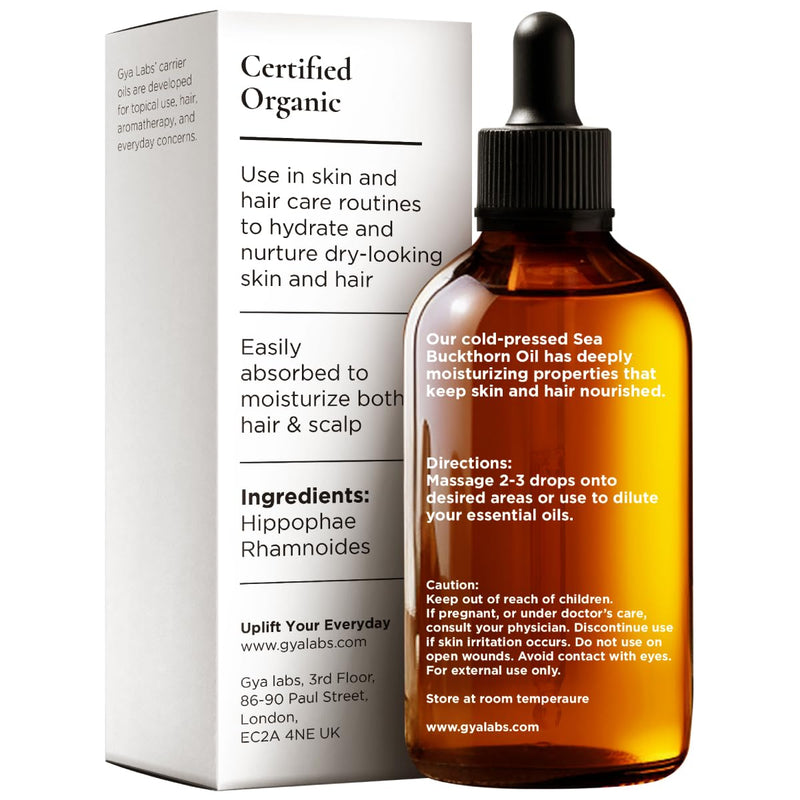 Gya Labs Sea Buckthorn Carrier Oil - 1.7 Fl Oz - for Hair, Skin, Face, Scalp & Body Massage