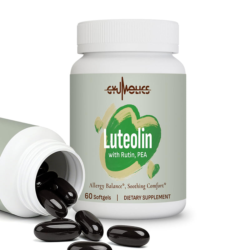 Gyumolics Luteolin 300mg - 150mg Luteolin, 75mg Rutin, 75mg PEA | Vegetarian, Gluten-Free, 60 Softgels