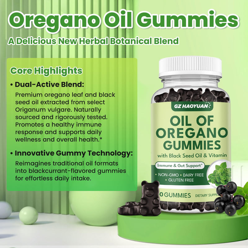 GZ HAOYUAN Oregano Gummies with Black Seed Oil & Vitamin D3