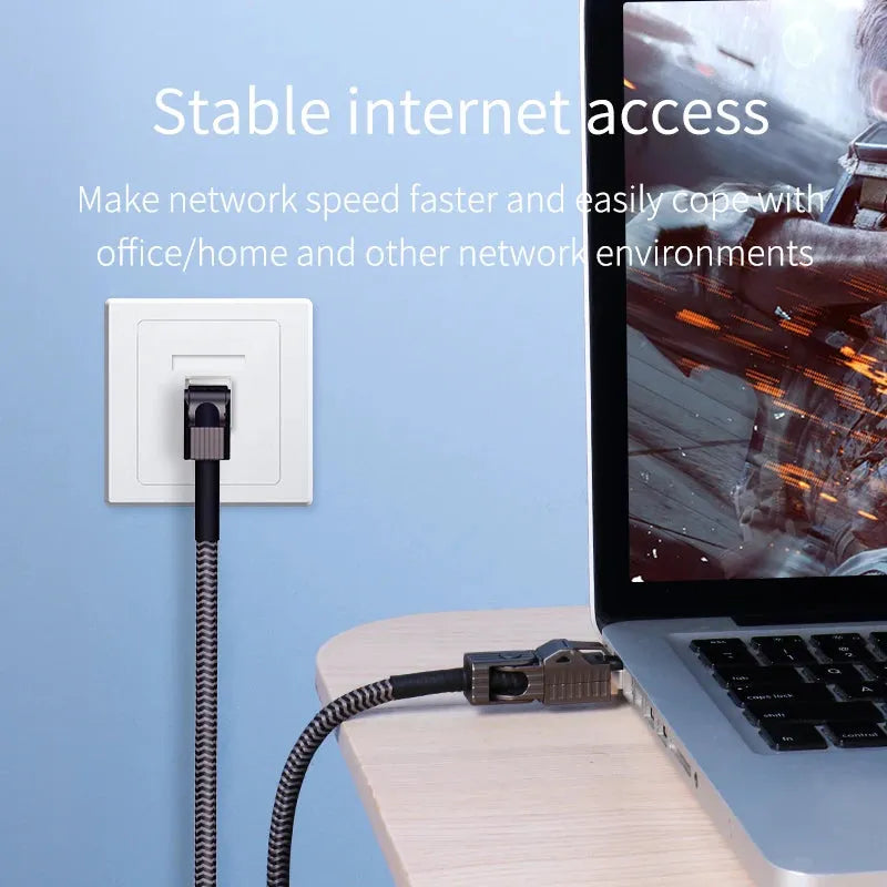 Hagibis 360° Cat8 Ethernet Cable RJ45 40Gbps Network LAN Cord