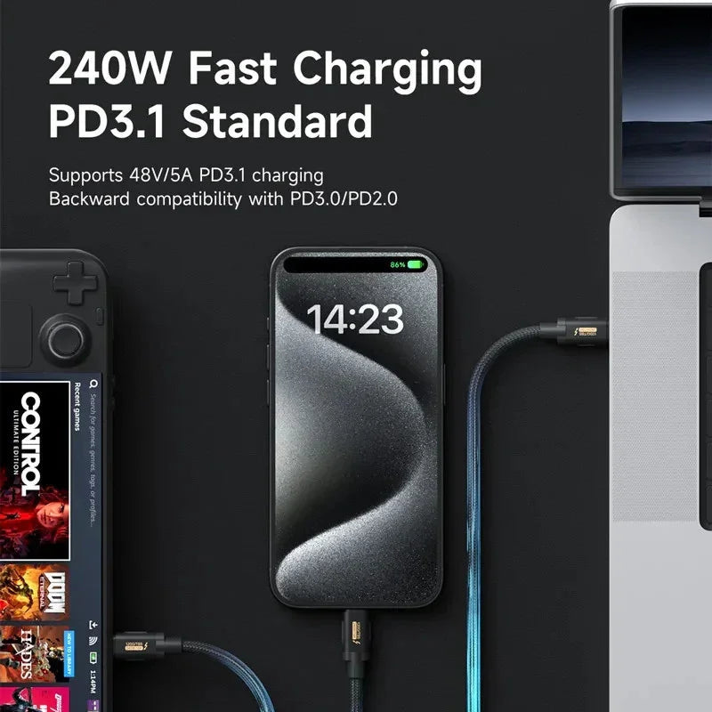 Hagibis Thunderbolt 5 Cable Intel Certified 120Gbps Data Transfer 240W Charging