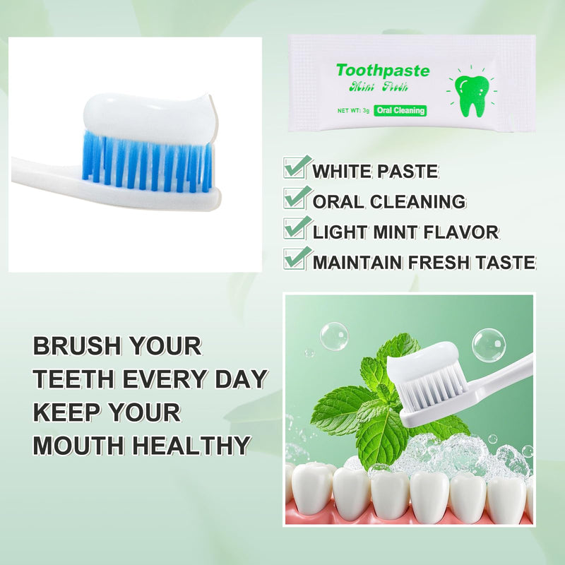 HAIFOTRVA 50-Pack Travel Size Toothpaste – 0.105 oz Mint for Hotels