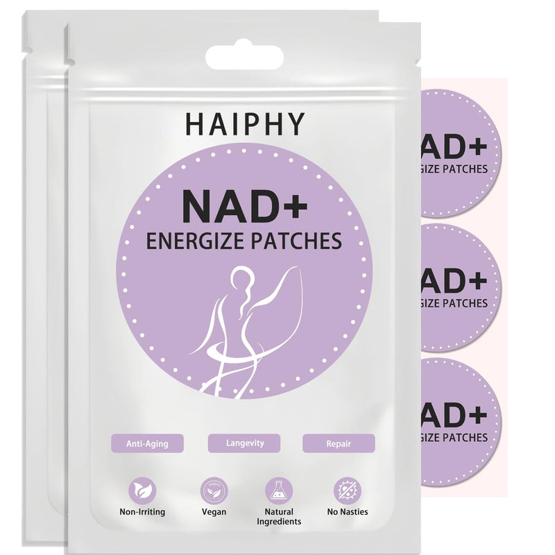 Haiphy NAD+Patches NMNH & Resveratrol | Anti-Aging & Metabolism Support | 2 Packs (60 Patches Each)