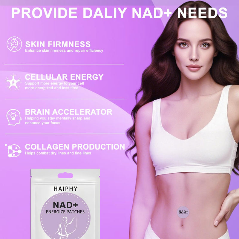 Haiphy NAD+Patches NMNH & Resveratrol | Anti-Aging & Metabolism Support | 2 Packs (60 Patches Each)