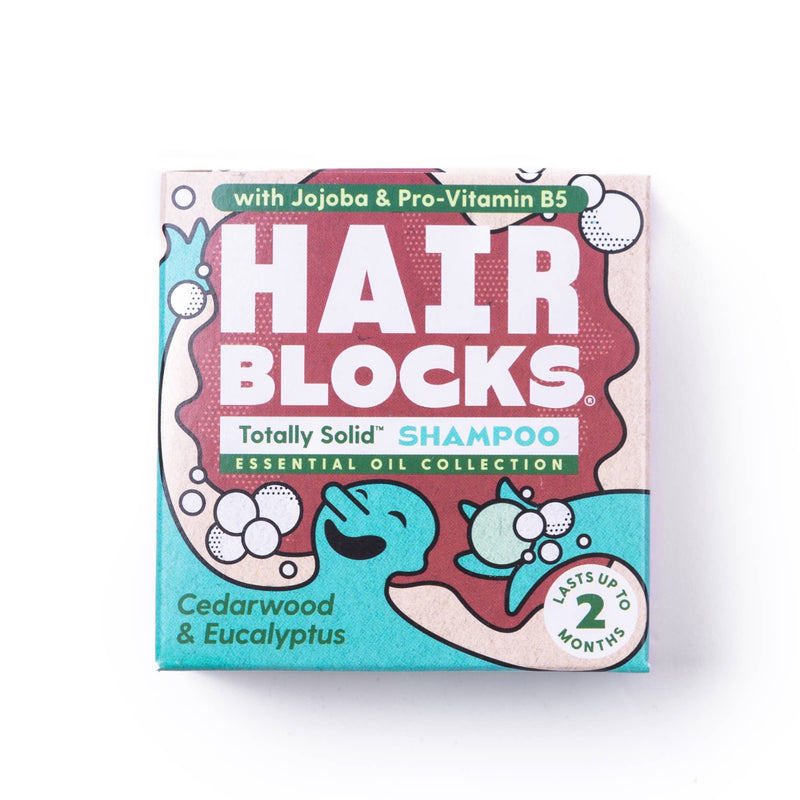 Hair Blocks Solid Shampoo Cedarwood & Eucalyptus - Plastic Free Vegan Shampoo Bars