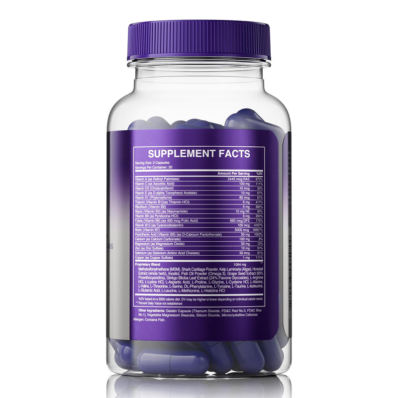 Manetabolism Plus Healthy Hair Growth Vitamins | Hair, Skin & Nails – 60 Capsules