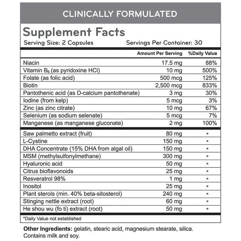 Hairmax Hair, Skin & Nails Supplement – Hair Loss & Regrowth (2 Bottles)