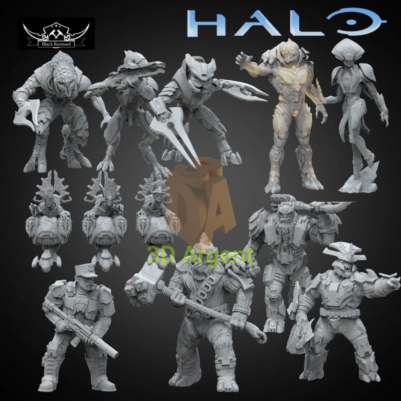 Halo Miniatures Bundle x10 - Sci Fi 3D Printed Resin Figures Legion Scale