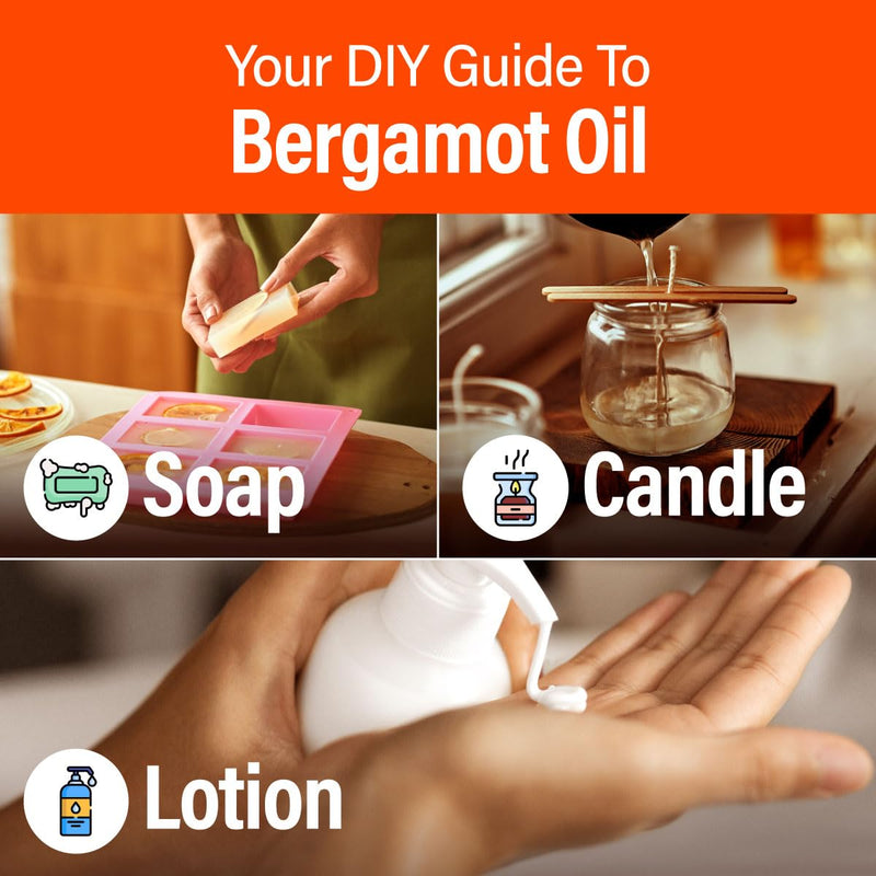H'ana Bergamot Essential Oil - 1.02 Fl Oz | Hair, Skin, Diffuser, Aromatherapy, DIY Candle & Soap Making