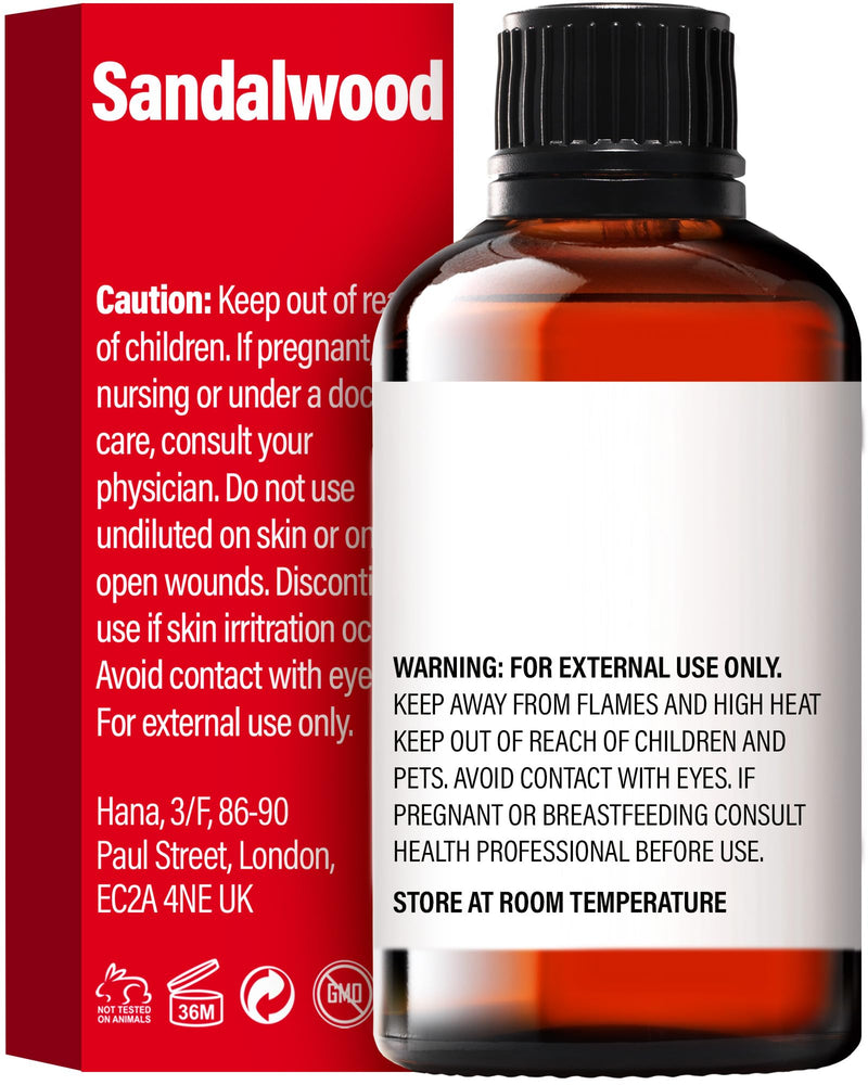 H'ana Sandalwood Essential Oil 1.02 Fl oz – Hair, Skin, Diffuser & DIY