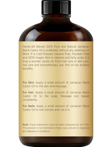 Handcraft Blends Cold-Pressed Jamaican Black Castor Oil - 4 oz | 100% Pure & Natural