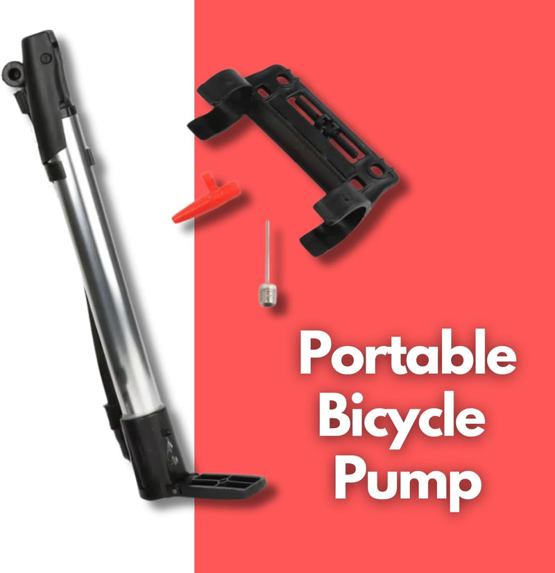 12 Inch Portable Bike Pump with Presta and Schrader Valve