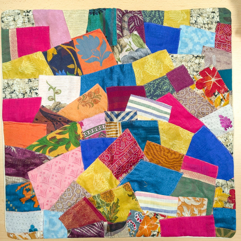 Handmade Patchwork Sari Cushion Cover