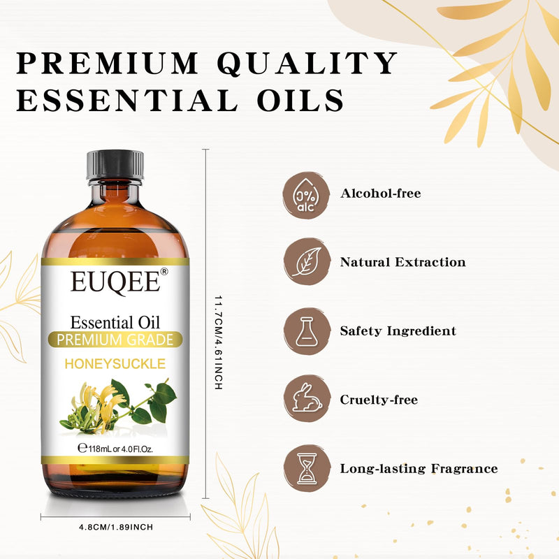 EUQEE Honeysuckle Essential Oil 118ml (4 Fl Oz) – Pure Honeysuckle Oil with Glass Dropper