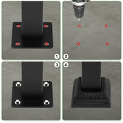 Handrails for Outdoor Steps, Wrought Iron Handrail Fits 1 or 3 Steps, Transitional Handrail with Installation Kit, Black - InStock