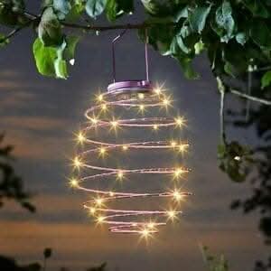 Outdoor Solar Spiral Lights Hanging Lantern Effect