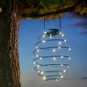 Outdoor Solar Spiral Lights Hanging Lantern Effect