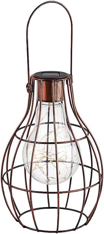 Solar Copper Firefly Lantern with LED Lights Hanging Garden Lantern