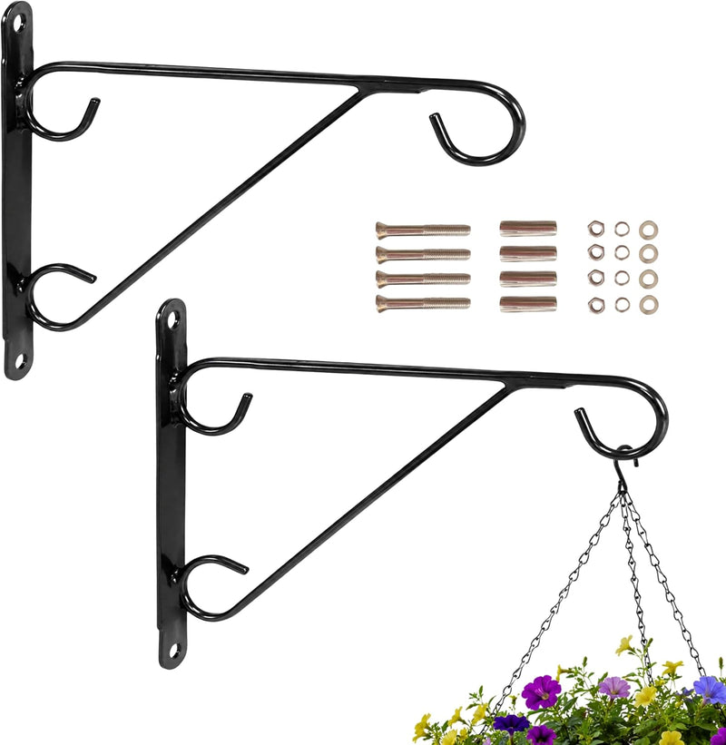 2 Pack Heavy Duty Hanging Basket Wall Brackets 14/16"