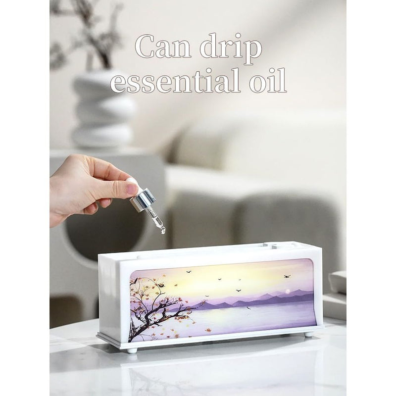 HapIntlNex Essential Oil Diffuser Ultrasonic Fireplace Flame | Auto Shut-Off | 7-Color LED