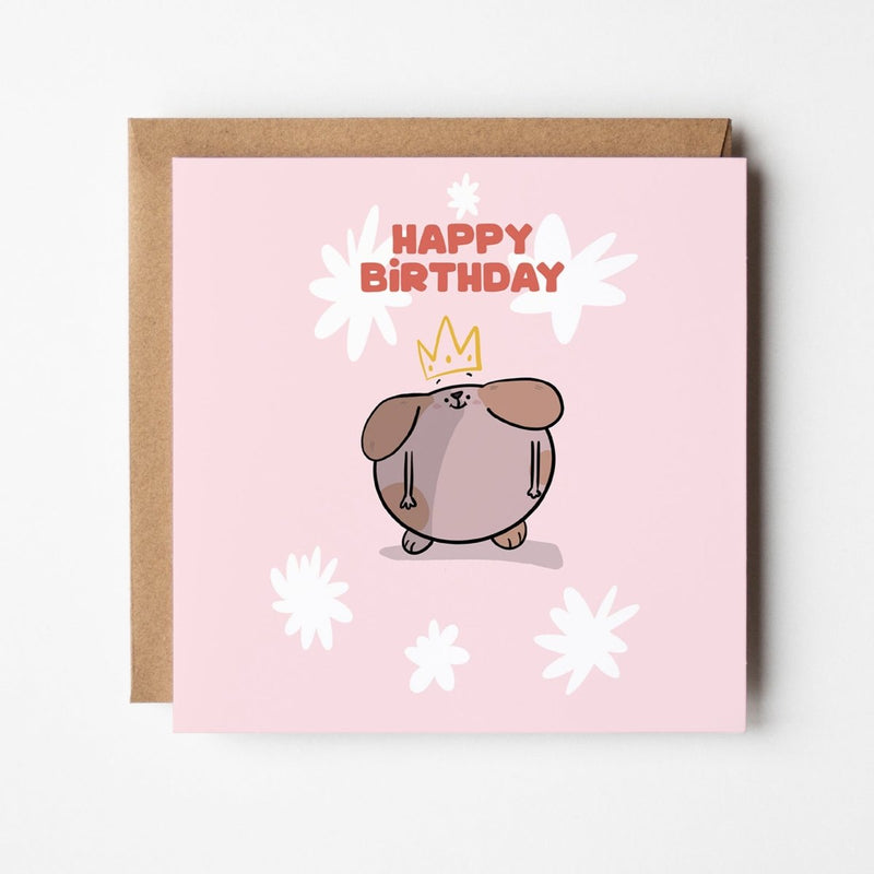 Happy Queen Card – Cute Birthday Greeting With Crown | Premium A6 Card