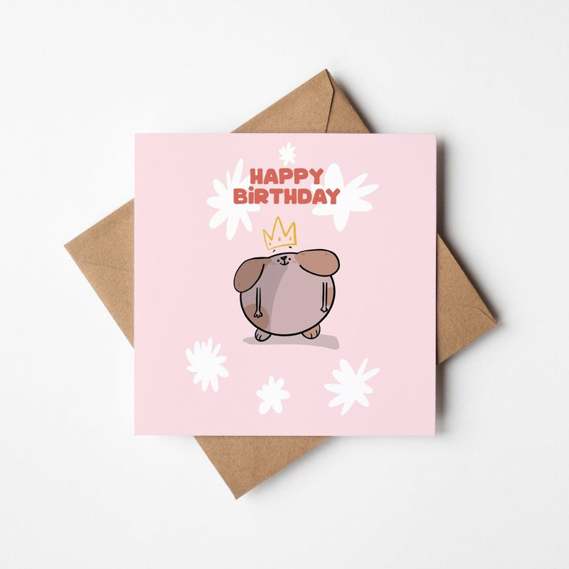 Happy Queen Card – Cute Birthday Greeting With Crown | Premium A6 Card