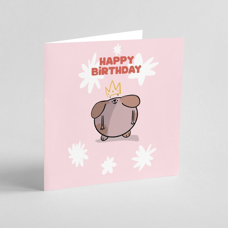 Happy Queen Card – Cute Birthday Greeting With Crown | Premium A6 Card