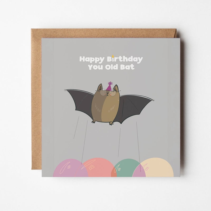 Funny Birthday Card - Cute Bat Card With Sassy Birthday Wishes & Cheeky Humor