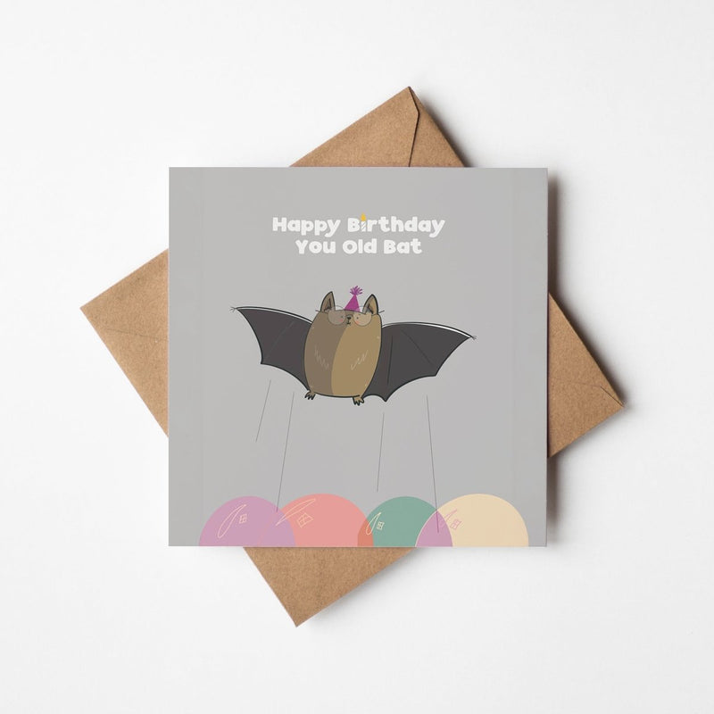 Funny Birthday Card - Cute Bat Card With Sassy Birthday Wishes & Cheeky Humor