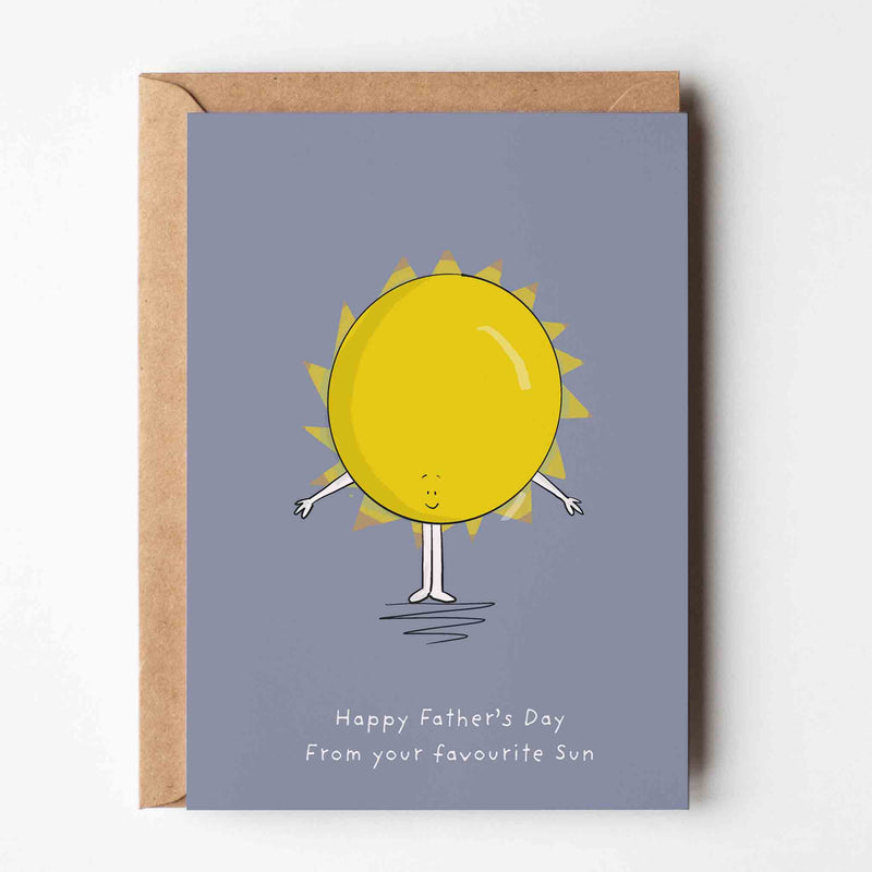 Funny Fathers Day Card – Cute A6 Greeting Card with Dad Joke Pun & Kraft Envelope