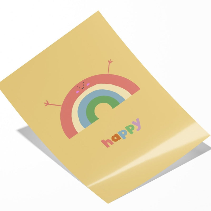 Playful Rainbow Nursery Wall Art Print – Colourful Kids Decor UK
