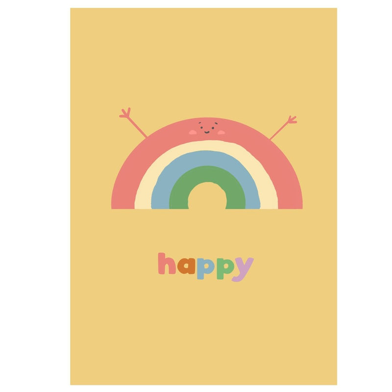 Playful Rainbow Nursery Wall Art Print – Colourful Kids Decor UK