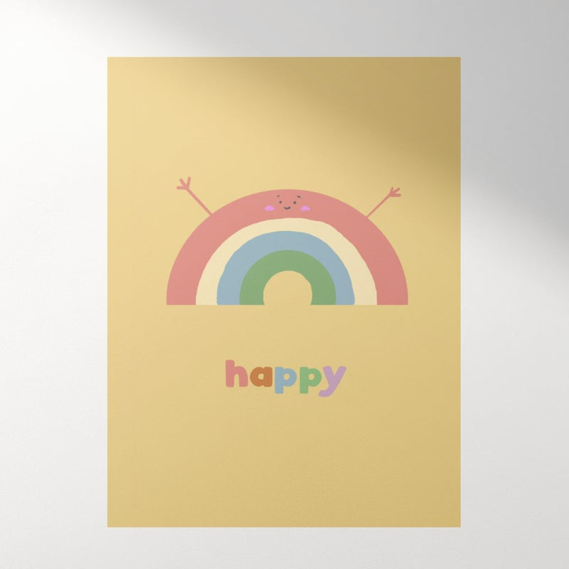 Playful Rainbow Nursery Wall Art Print – Colourful Kids Decor UK
