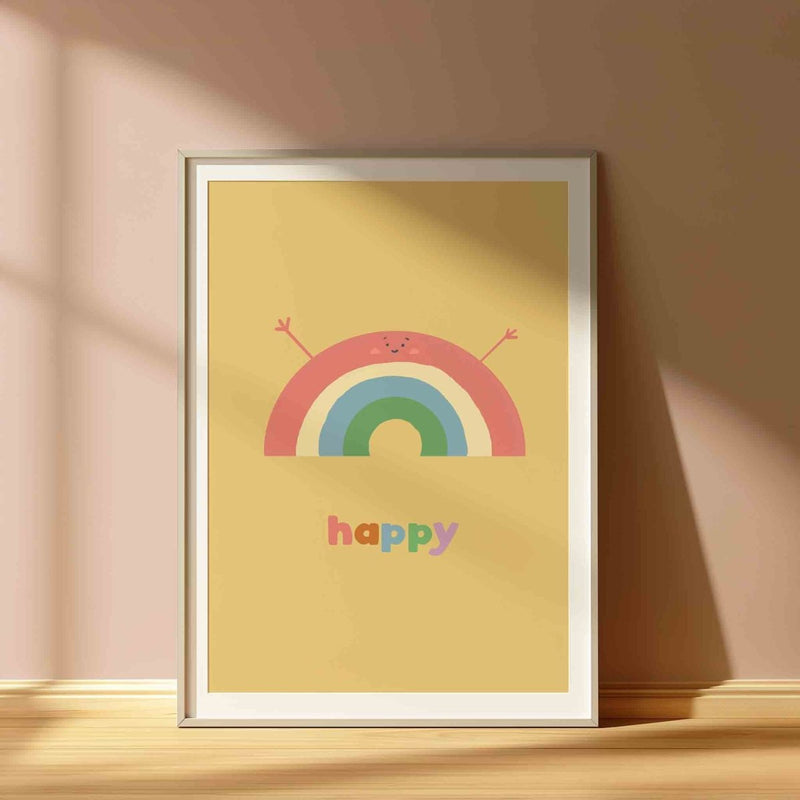 Playful Rainbow Nursery Wall Art Print – Colourful Kids Decor UK