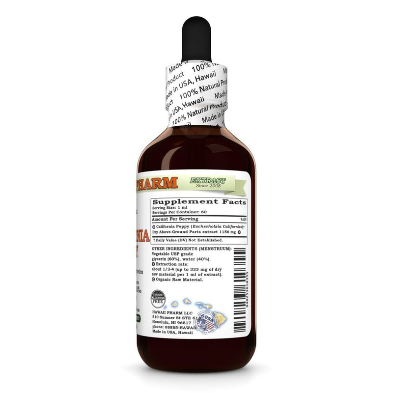California Poppy Alcohol-Free Liquid Extract – Nervous System Support | HawaiiPharm 2 oz