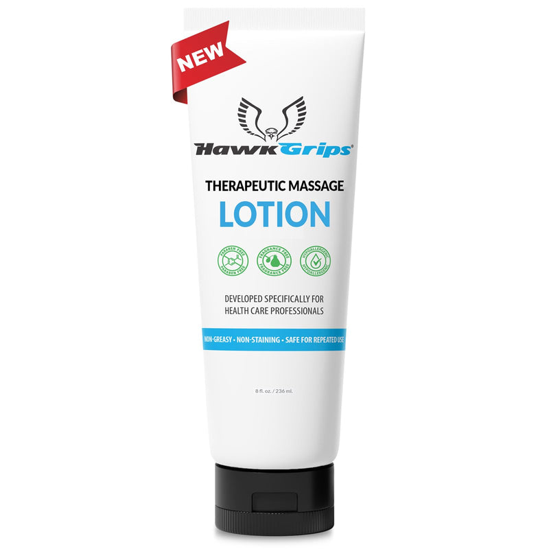 HawkGrips 8oz Therapeutic Massage Lotion - Unscented, Non-Greasy, Deep Tissue | Pack of 24
