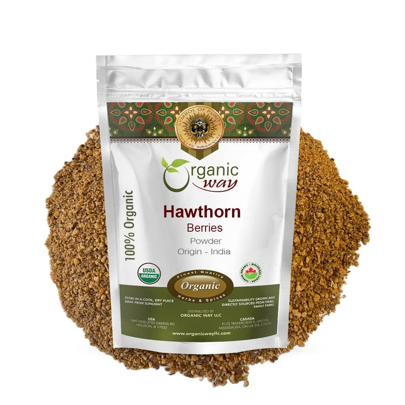 Organic Hawthorn Berry Powder (Crataegus Monogyna) – Wild-Harvested Albania, 1 lb | Kosher, Vegan, Non-GMO, Gluten Free, USDA Certified