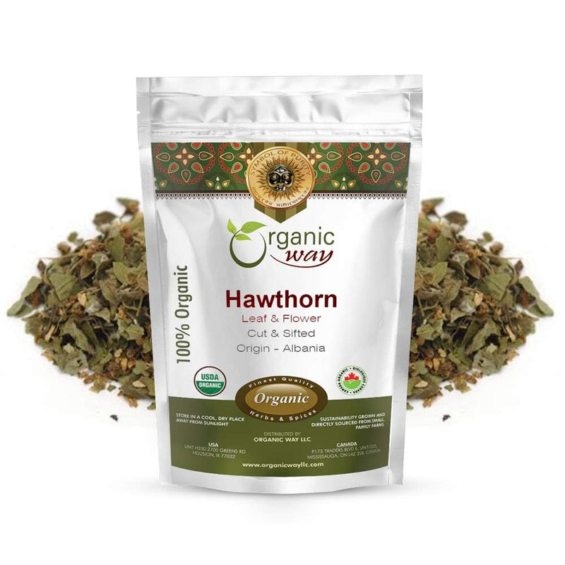 Organic Hawthorn Leaf & Flower Cut & Sifted — Herbal Tea (2 oz) | Albania Origin, Non-GMO, Kosher
