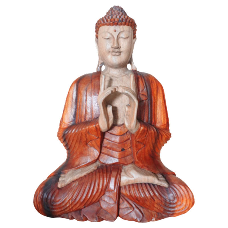 Hand Carved Buddha Statue - 40cm Welcome