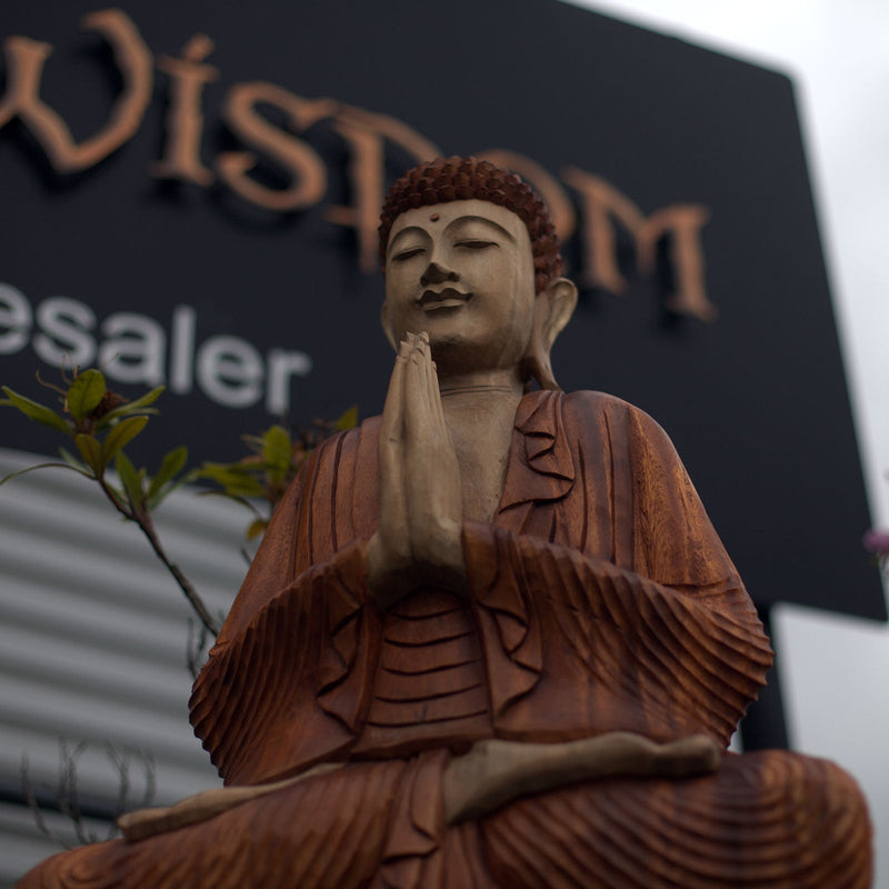 Hand Carved Buddha Statue - 40cm Welcome