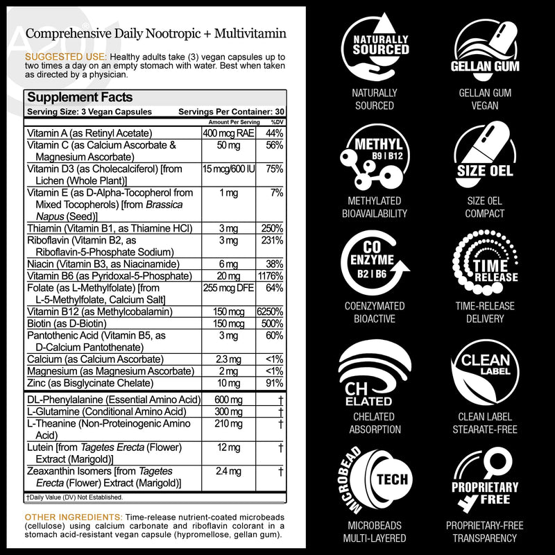HCF A20 Microbead Brain Health Supplement | 20 Nootropics & 7 Advances
