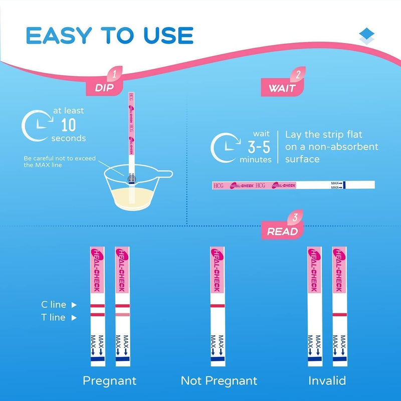 HEAL-CHECK Pregnancy Tests with Cup – Bulk 25 Count, 99% Accuracy