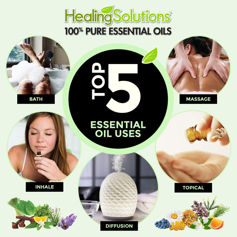 Healing Solutions Organic Copaiba Essential Oil - 60ml (2oz) | Calming, Soothing Aroma