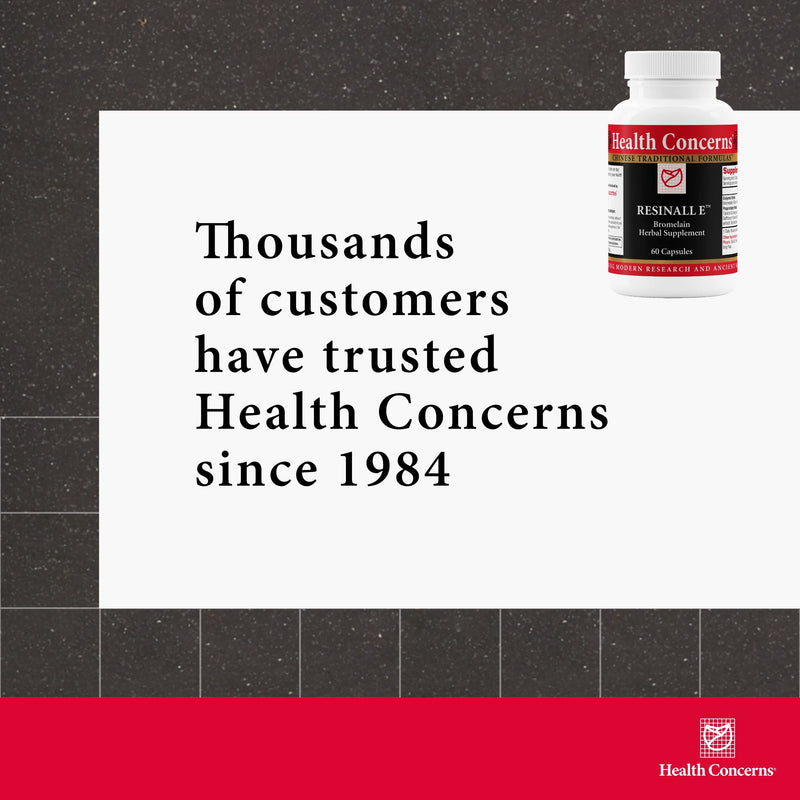 Health Concerns Resinall E Bromelain & Herbal Injury Recovery - 60 Capsules